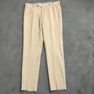 Alton Lane Wool Blend Dress Pants 36 Mens Tailored Fit Slacks Trouser Khaki Flat
